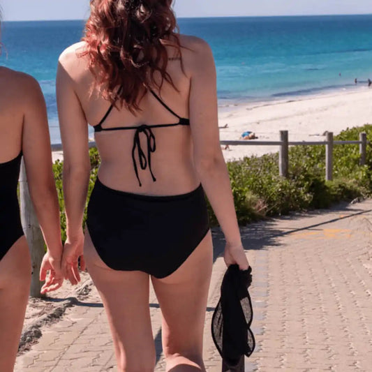 The Akira Ruched High Waist Bikini Bottom - Period Proof - Petaluda Swim