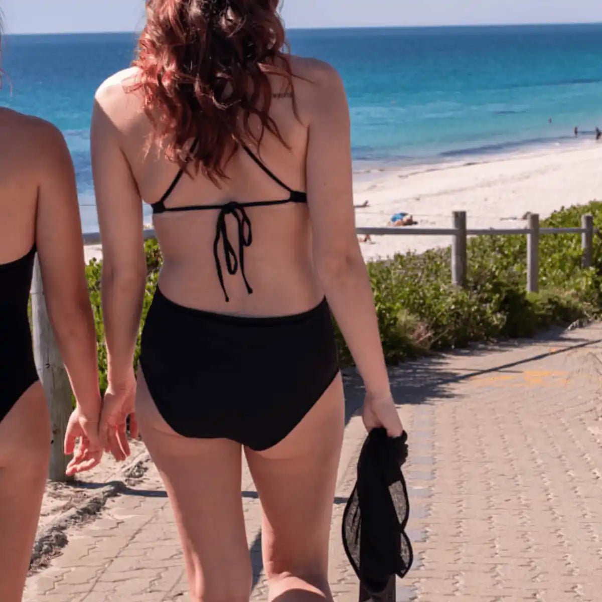 The Akira Ruched High Waist Bikini Bottom - Period Proof - Petaluda Swim