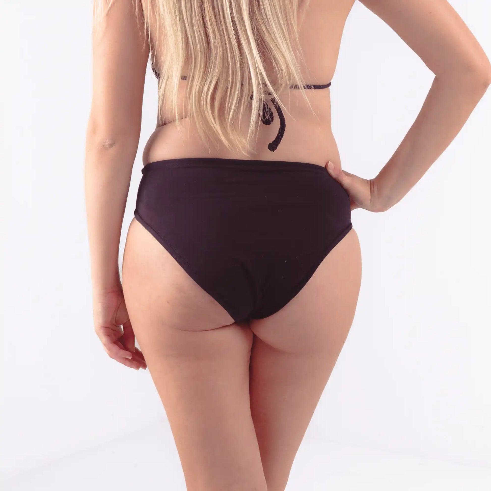 The Eva High Leg High Waist Bikini Bottom - Period Proof - Petaluda Swim