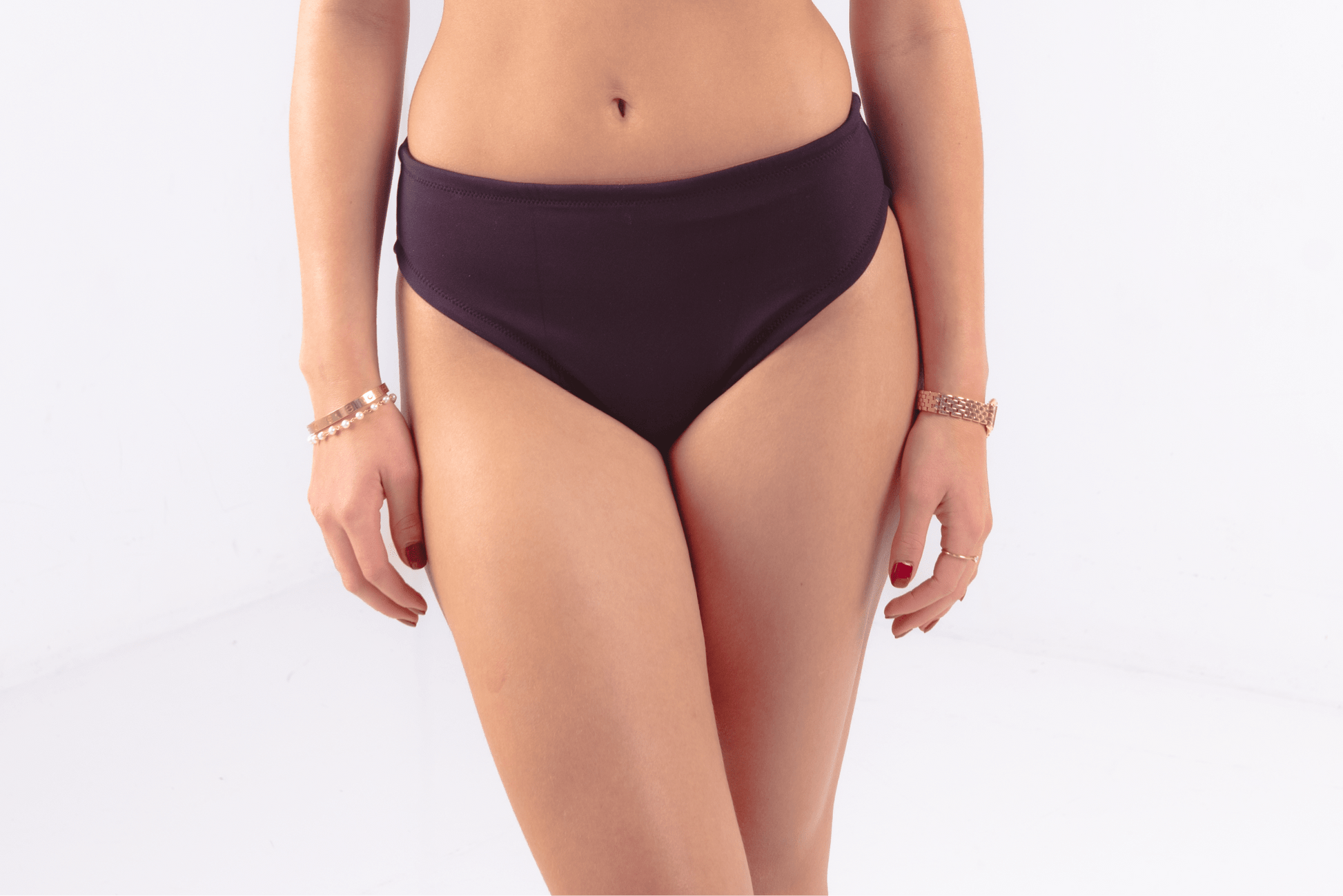 Matching period-proof swimwear set for teens poolside
